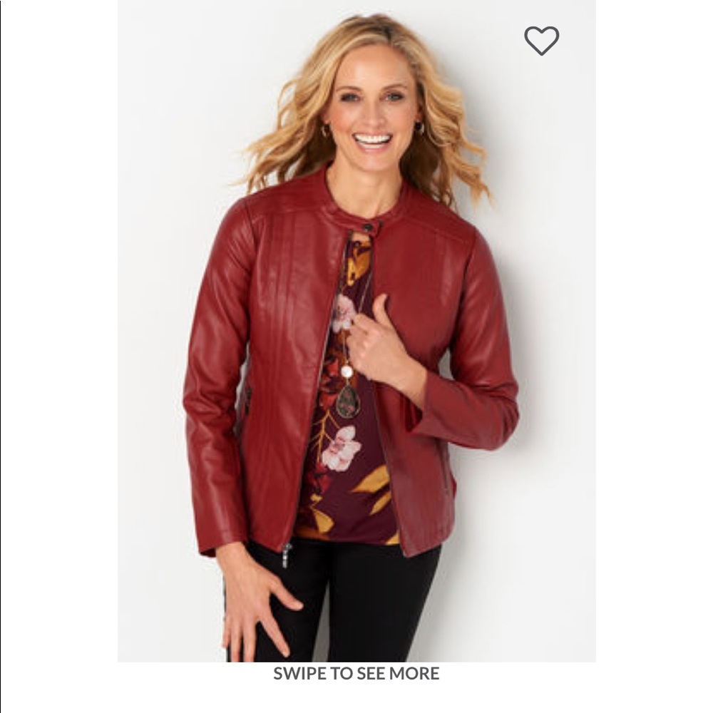 Seamed Faux Leather Jacket